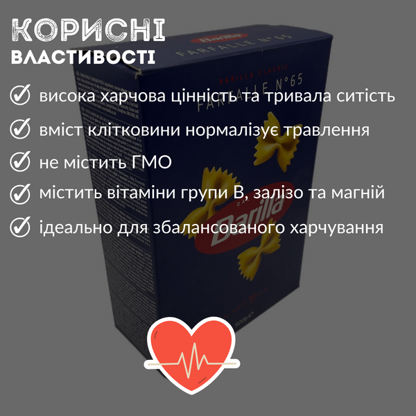 Итальянские макароны Barilla Farfalle №65, 500 г (P-Bar-FF-500) P-Bar-FF-500 фото