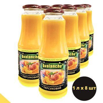 Фруктовий нектар персиковий (упаковка 8 шт) Avalanche 1 л х 8 шт (J-A-peach-1L-pack8) J-A-peach-1L-pack8 фото