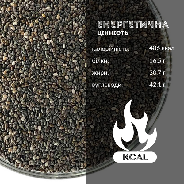 Чіа насіння чорне натуральне 1 кг Clear (Chia-R-1000) Chia-R-1000 фото