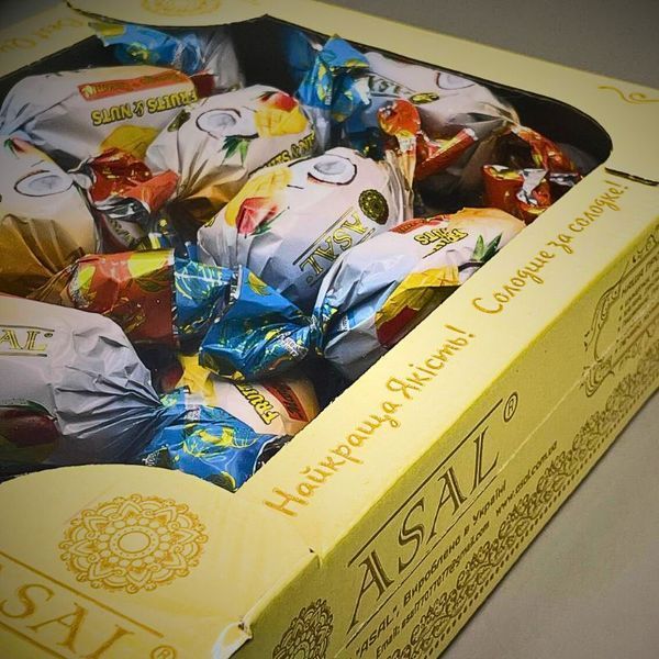 Цукерки манго кокос у шоколадній глазурі у коробці 1 кг Асал (Asal-candies-MC) Asal-candies-MC фото