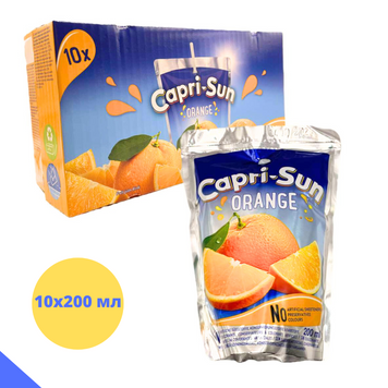 Упаковка апельсинового напою Capri-Sun Orange Капрізон 200 мл х 10 шт (CapriSun-Or-2x10) CapriSun-Or-2x10 фото